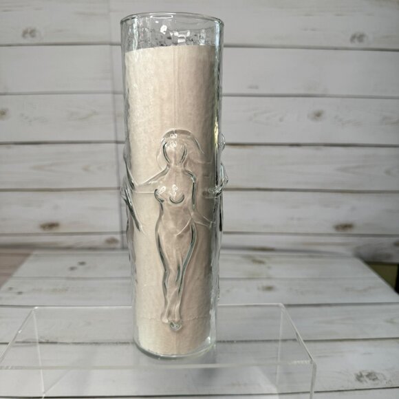 Vintage Libbey Le Femme 3d Naked Ladies 20 oz Clear Cocktail Glass Vase Barware - Picture 6 of 10